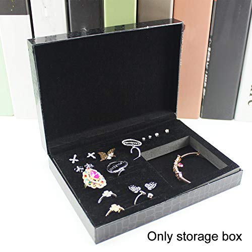 Caja joyería Organizador almacenamiento escritorio Pendientes Anillos Collar regalo Pulsera Viaje Portátil Cuero PU DIY Pintura diamante 5D Empaquetado para el hogar para mujeres Niñas Vitrina(UN)