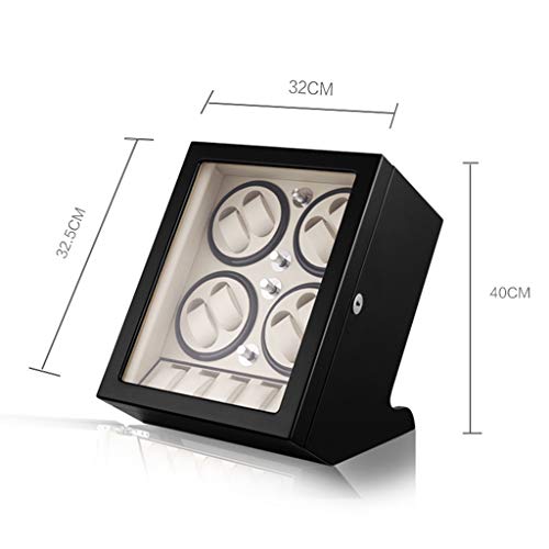 Cajas giratorias para 8 Relojes mecánicos y 5 Posición de Almacenamiento, Pintura de Piano Motor japonés Mudo, Enrollador de Reloj Watch Winder con 5 Modos de rotación,Black_Black