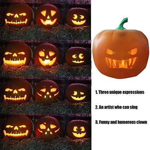 Calabaza Luces con Interfaz USB, Calabaza Eléctrica Halloween con 3in1 Caracteristicas y Proyector para Una Divertida Fiesta en Casa