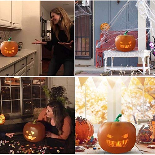 Calabaza Luces con Interfaz USB, Calabaza Eléctrica Halloween con 3in1 Caracteristicas y Proyector para Una Divertida Fiesta en Casa