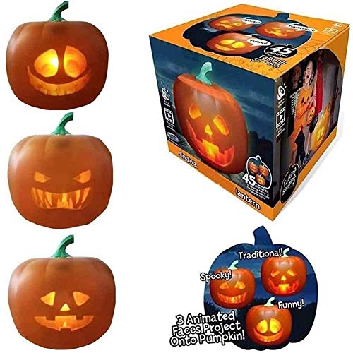 Calabaza Luces con Interfaz USB, Calabaza Eléctrica Halloween con 3in1 Caracteristicas y Proyector para Una Divertida Fiesta en Casa