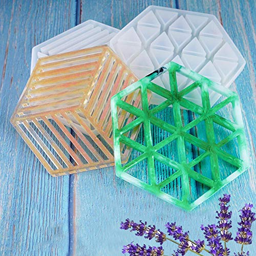 Calistouk Molde de silicona para posavasos, molde de fundición de resina epoxi DIY, utilizado para hacer posavasos, cojín de cuenco, decoración del hogar, decoración de escritorio