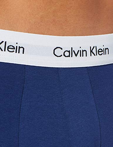 Calvin Klein 3p Low Rise Trunk Bóxer, Multicolor (White/Red/Navy), L (Pack de 3) para Hombre