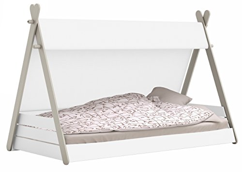 Cama Infantil Tipi diseño Tienda India Unisex Cama niños de Cuento 140x220x113 cm Incluye somier