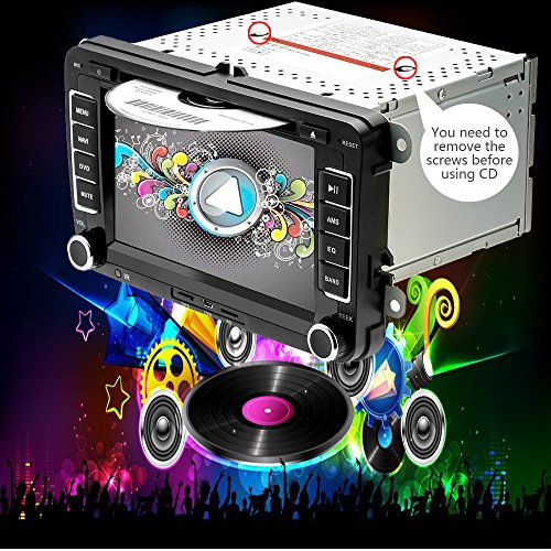 Camecho Radio para automóvil GPS Naviagion para VW, reproductor de CD Pantalla táctil de 7 pulgadas con ranura para tarjeta USB / SD Bluetooth Receptor FM Estéreo + Cámara trasera