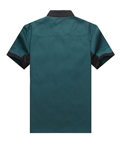 Camisa de Cocinero Cocina Uniforme Manga Corta Verde