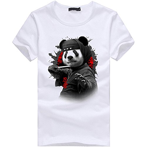 Camisas Hombre Lanskirt Blusas de Manga Corta Hombre 3D ImpresióN DepatróN de Panda Lindo Sudaderas con Cuello Redondo y Tallas Grandes T Shirt Tops de Verano Casual 3XL