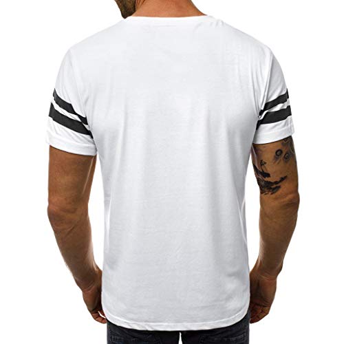 Camisas Verano Hombre LANSKIRT Camiseta de Manga Corta para Hombre, Camiseta Impresa en número 88 Blusas de Raya Blanca Polos de Verano