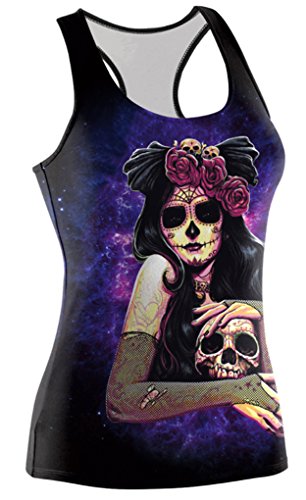 Camiseta chaleco Belsen de Halloween para mujer Ghost skull Large