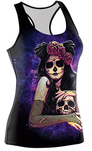 Camiseta chaleco Belsen de Halloween para mujer Ghost skull Large