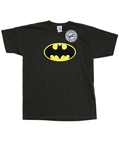 Camiseta de manga corta para hombre con logo de Batman, de DC Comics Gris gris claro Large