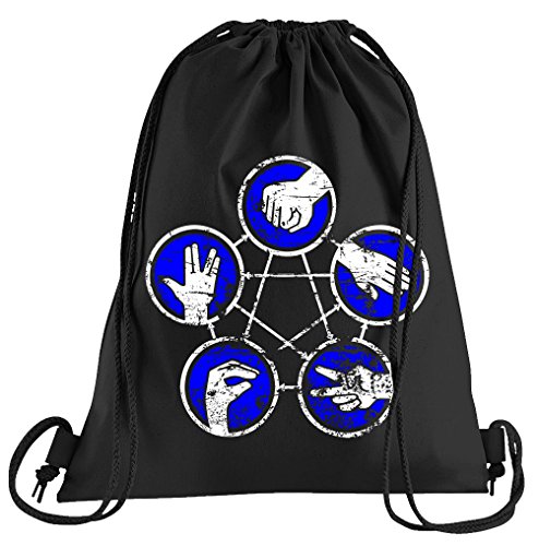 Camiseta de People piedra papel tijera lagarto Spock rules Bolsa de deporte – serigrafiado Bolsa – Una bonita Funda Bolsa De Deporte con bordados, color Negro , tamaño talla única