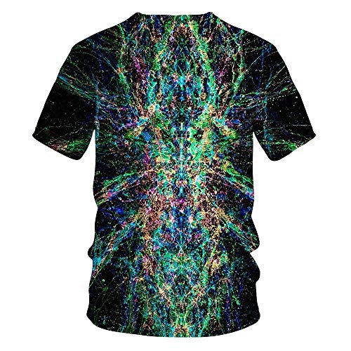 Camiseta Informal Brillante De Manga Corta Impresa Digitalmente En 3D para Hombre Top Suelto