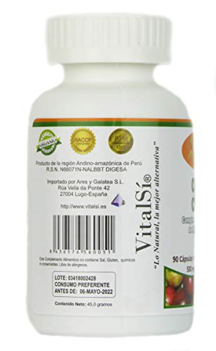 CAMU CAMU (Myrciaria Dubia) 100% natural. 90 cápsulas de 500mg.Cápsula elaborada con alga agar-agar Apto para veganos. Envío gratis España.Canarias y resto de Europa gratis en compras superiores a 49€