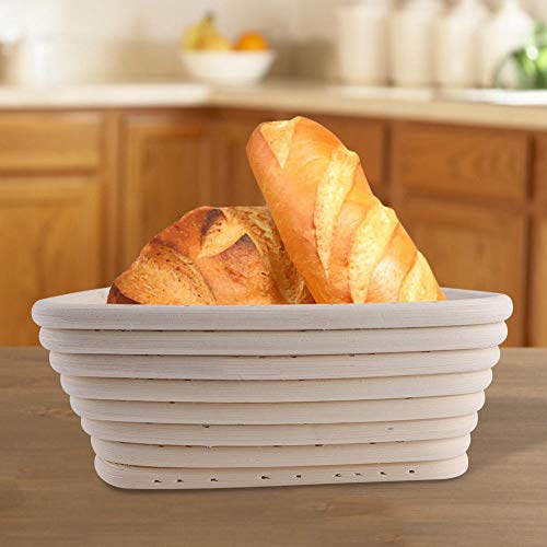 Canasta de prueba de pan artesanal Banneton de triángulo hecho con caña de mimbre Terra Natural |Tazones para hornear pan de alimentos seguros por los panaderos caseros(16X16X6CM)