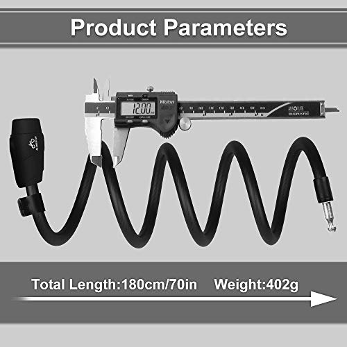 Candado de bicicleta, 180cm Bloqueo de la Bicicleta, Cerradura para Bicicletas con 2 Piezas de Llave, Candado de Bicicleta Seguridad, para Bicicletas y Otros Artículos que Deben ser Asegurados
