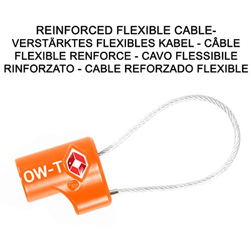 Candados Cable con Llaves TSA - Cable Acero Flexible Antirobo Maleta. Cerradura Pequeño para Funda Maletas de Viaje Caja Herramientas Taquillas Vestuario Locker : Candados Cables con Llaves Naranja 2