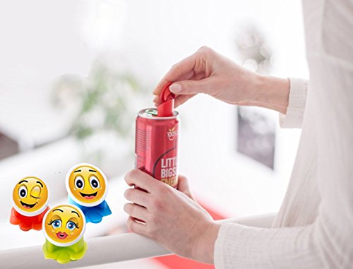 Canper es un nuevo tapón de latas reutilizable para el consumo higiénico de bebidas enlatadas – Pajita multiusos para latas de refresco (Emoji 12 Pack)