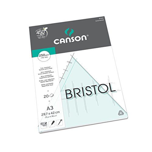 Canson Bristol - Papel de dibujo (A3, 20 hojas)