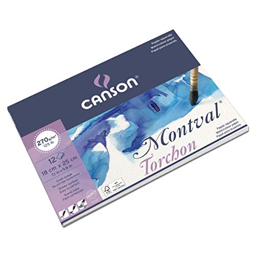 Canson Montval - Papel para acuarela (18 x 25 cm), color blanco