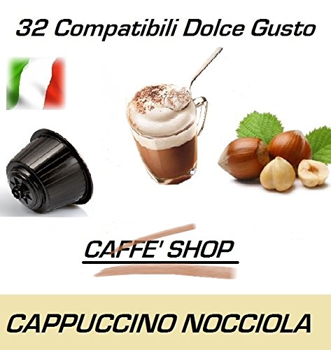 Cápsulas compatibles con Nescafè Dolce Gusto®, 32 Cápsulas Mezcla "Cappuccino alla Nocciola - Cappuccino Avellana"