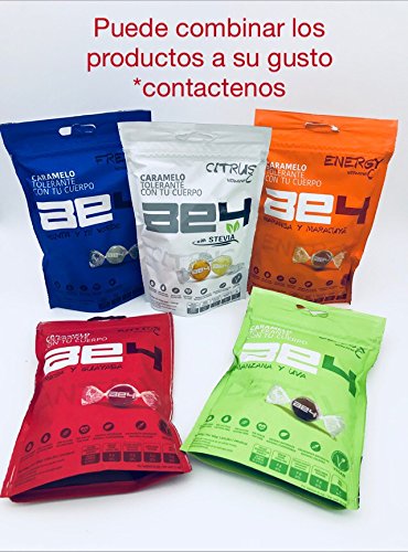 Caramelos Be4 ANTIOX Fresa y Guayaba. VEGANO. 6 UNIDADES de 65gr/unidad. Sin azúcar, sin lactosa, sin gluten, sin grasa, aromas naturales, colorantes naturales