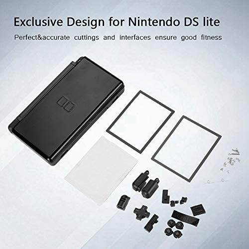 Carcasa de Repuesto Carcasa de Carcasa para Nintendo DS Lite Piezas de reparación Completa(Negro)