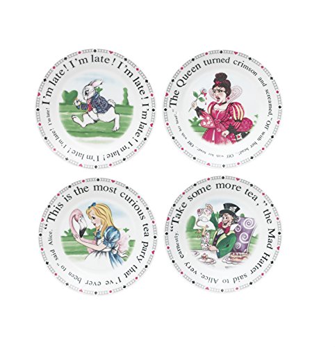 Cardew Design Alice In Wonderland - Juego de 4 platos de postre de 7,5 pulgadas