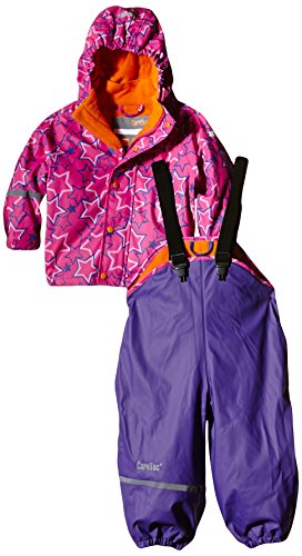 CareTec Chaqueta y Pantalón Impermeable Unisex Niños, multicolor (Purple 633), 8 años