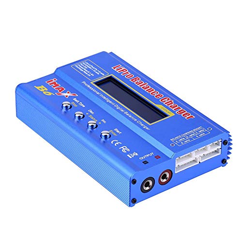 Cargador RC, 3 Tipos 80W 1-6S Digital Cargador de Balanza Fuente de Alimentación del Descargador para Baterías Batería de Litio(Conector )