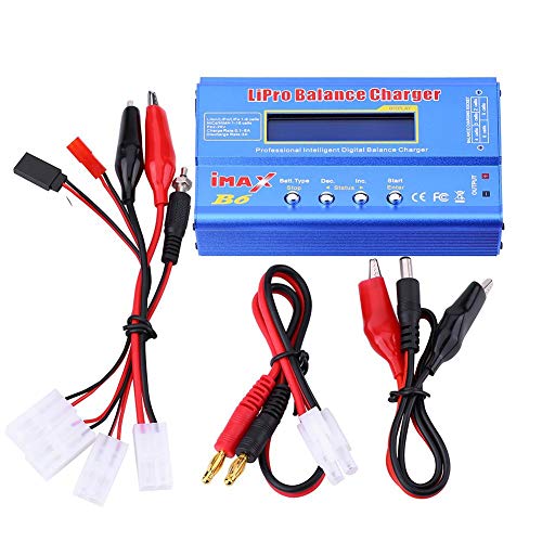 Cargador RC, 3 Tipos 80W 1-6S Digital Cargador de Balanza Fuente de Alimentación del Descargador para Baterías Batería de Litio(Conector )