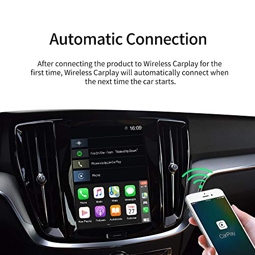 Carlinkit Wireless CarPlay Adapter U2W for Factory Wired CarPlay Cars, Compatible with Audi/Porsche/Volvo/Volkswagen, Online Upgrade, iOS 13, USB Type A/C Convert Wired to Wireless carplay, White