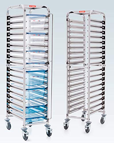 CARRO INOX GASTRONORM 1/1-18 Guias