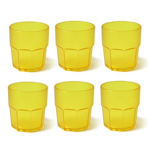 Cartaffini t280gix6 Vasos, Policarbonato, Amarillo, 6 Unidad