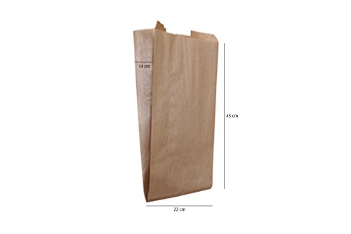 Carte Dozio – Bolsas de papel Sealing Avana sin asas – f.to cm 22 + 14 x 45 – 25 unidades en paquete