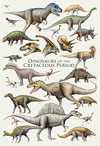 Cartel de Chapa genérica 20 x 30 cm Dinosaurs Cretaceous Period Dinosaurio Tiza Tiempo Cartel