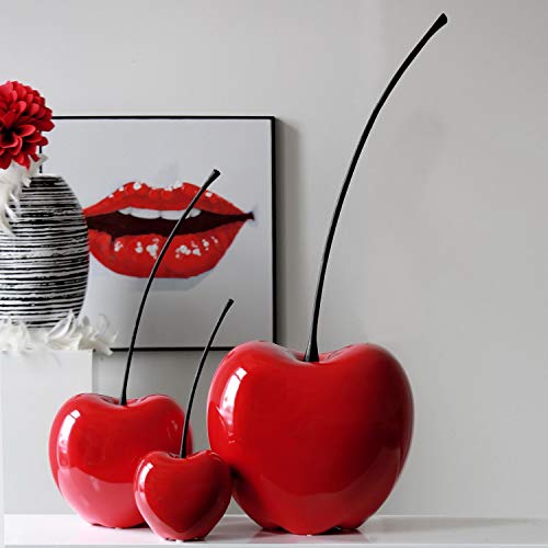 'Casablanca 36408 Escultura – Figura decorativa – Cereza "Passion – Cerámica – Rojo – Altura 90 cm