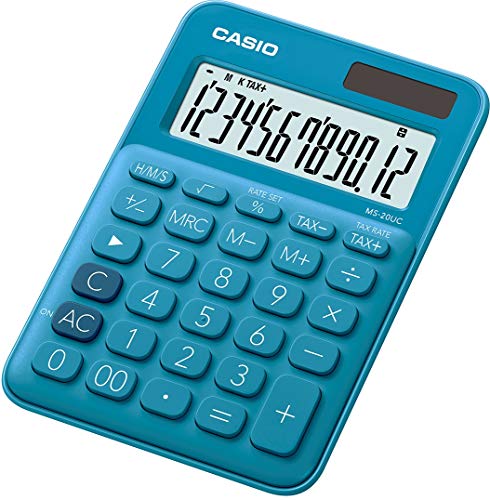 Casio MS-20UC-BU - Calculadora, 2.3 x 10.5 x 14.95 cm, color azul