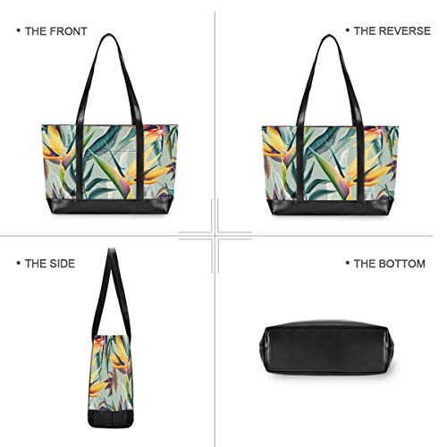 Casual Gran capacidad Naturaleza Planta Flor tropical Tienda de comestibles Moda Bolso Bolso Computadora