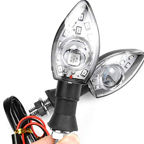 CCAUTOVIE Intermitentes Led Moto Universales Intermitentes Moto Homologados Luz Senal de Giro Indicator Faros Ambar E9, 2 Piezas