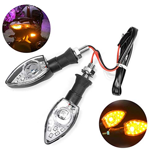 CCAUTOVIE Intermitentes Led Moto Universales Intermitentes Moto Homologados Luz Senal de Giro Indicator Faros Ambar E9, 2 Piezas