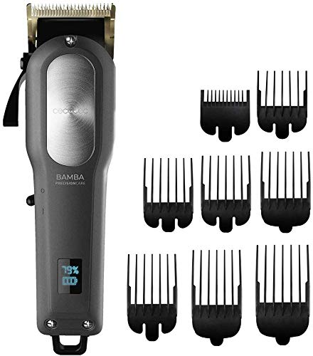 Cecotec CortapelosBamba PrecisionCare Pro Clipper Titanium Go.Batería de litio, cuchillas de acero inoxidable,autonomía aprox 4 horas, 8 peines,cortes desde 1,5-25 mm, uso con y sin cable