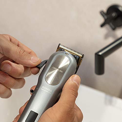 Cecotec CortapelosBamba PrecisionCare Pro Clipper Titanium Go.Batería de litio, cuchillas de acero inoxidable,autonomía aprox 4 horas, 8 peines,cortes desde 1,5-25 mm, uso con y sin cable