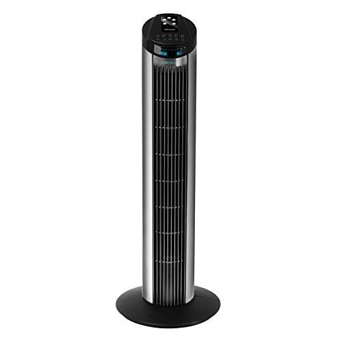 Cecotec EnergySilence 890 Skyline Ventilador de Torre Digital, 3 Velocidades, 3 Modos, Temporizador 7.5h, Silencioso, Motor de Cobre, Color Blanco, 50 W, Negro