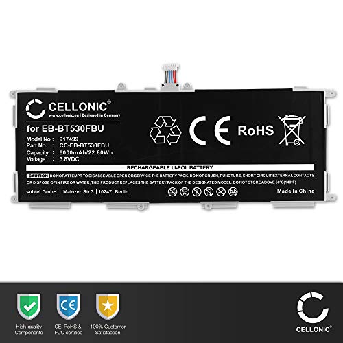 CELLONIC® Batería Premium Compatible con Samsung Galaxy Tab 4 10.1 + Juego de destornilladore (SM-T530/SM-T531/SM-T533/SM-T535) (6000mAh) EB-BT530FBU bateria de Repuesto, Pila reemplazo, sustitución