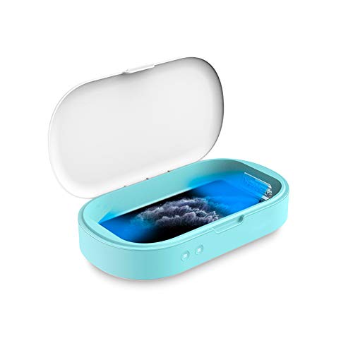 Celly Esterilizador UV Universal (Certificaciones), Caja Desinfectante con Rayos UV-C y Función Aromaterapia para Smartphones y Accesorios, Relojes, Mascarillas, Guantes.