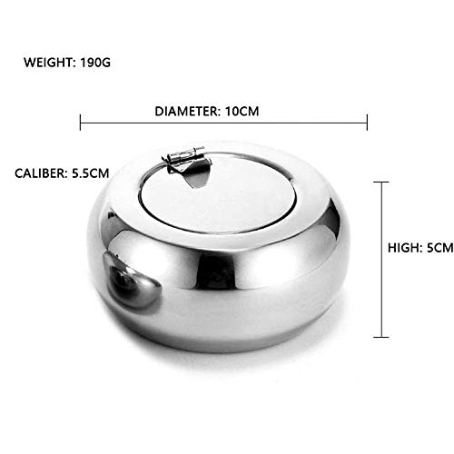 Ceniceros para los cigarrillos Cenicero - Acero inoxidable cenicero con tapa for los cigarrillos, a prueba de viento e impermeable Cenicero for interior, exterior, Escritorio, Cenicero for el hogar y