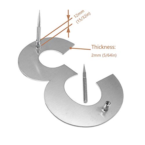 Cepillado número de casa 3 Three -20.5 cm 8.1 in-made de sólido Acero inoxidable 304 flotante apariencia, fácil de instalar