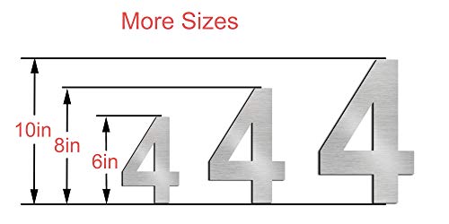 Cepillado número de casa 8 Ocho -20.5 cm 8.1 in-made de sólido Acero inoxidable 304 flotante apariencia, fácil de instalar