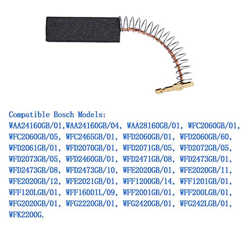 Cepillo de carbón compatible con motor de lavadora Bosch 00154740, repuesto para Bosch Siemens arandela (2 unidades)